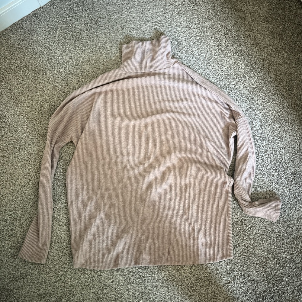 H by Bordeaux Ribbed Turtleneck Sweater - Light Pink